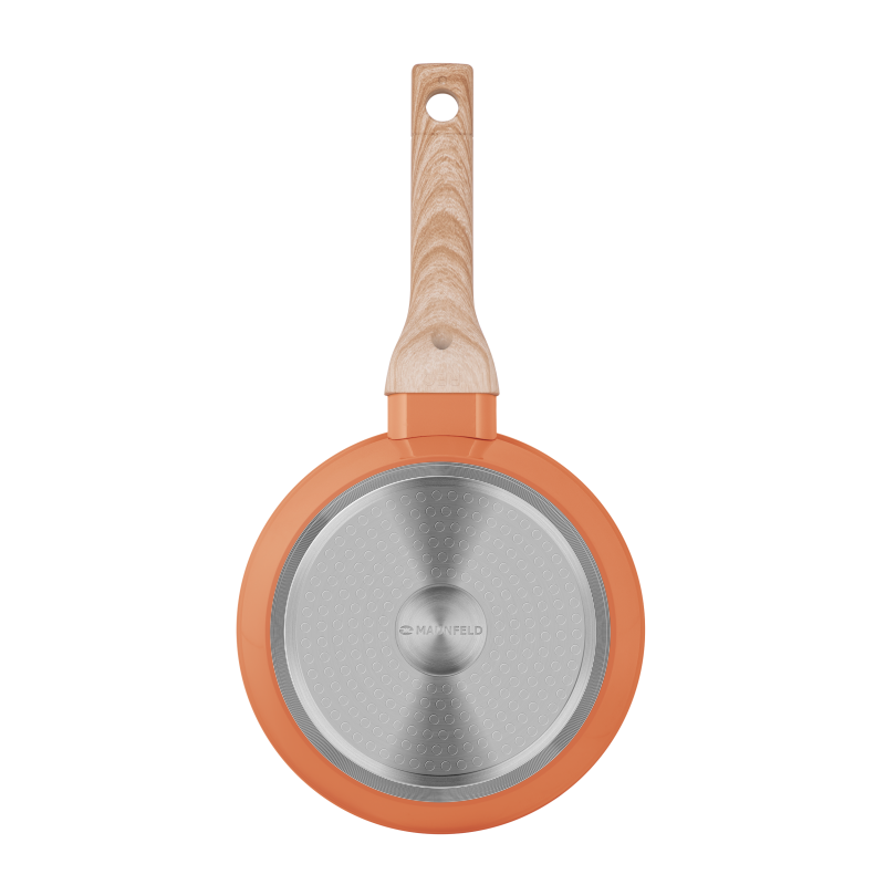 Ковш MAUNFELD MARTA MSP16FA06CL из кованого алюминия со стеклянной крышкой, 18 см, 1,6 л.