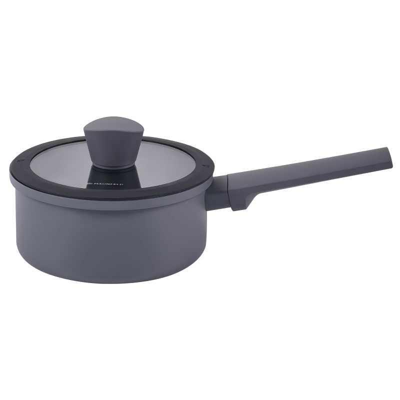 Ковш MAUNFELD ASTRID MF16ASTR1SP из кованого алюминия со стеклянной крышкой, 16 см, 1,5 л