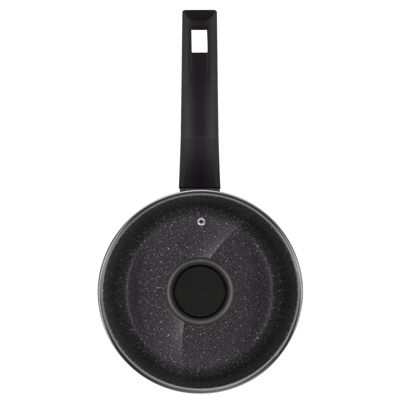 Ковш MAUNFELD GALAXITE MF18GLX01SP из литого алюминия со стеклянной крышкой, 18 см, 1,6 л