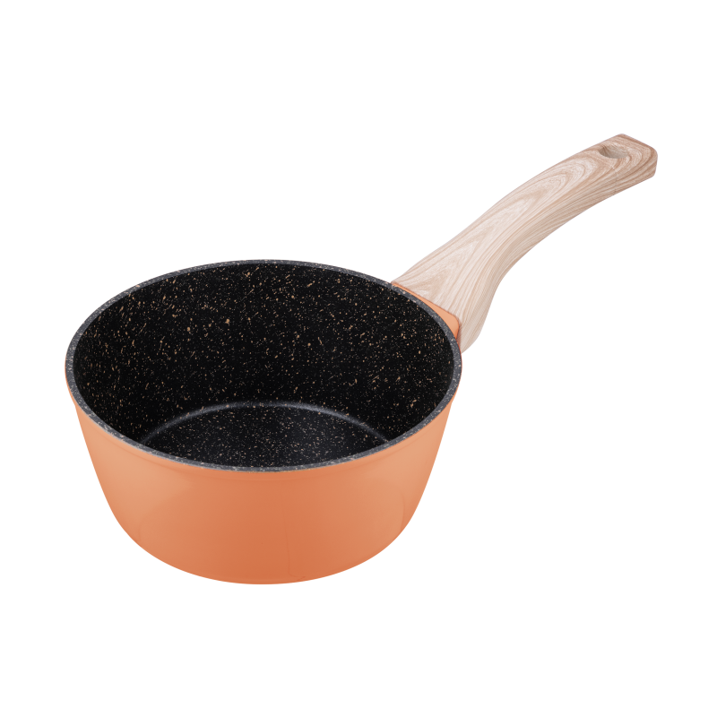 Ковш MAUNFELD MARTA MSP16FA06CL из кованого алюминия со стеклянной крышкой, 18 см, 1,6 л.