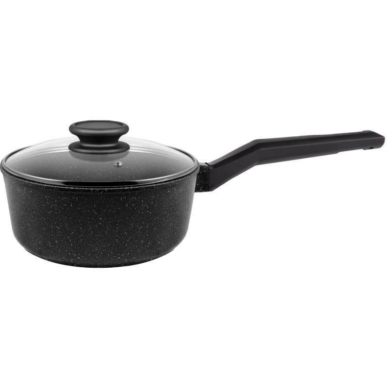 Ковш MAUNFELD GALAXITE MF18GLX01SP из литого алюминия со стеклянной крышкой, 18 см, 1,6 л